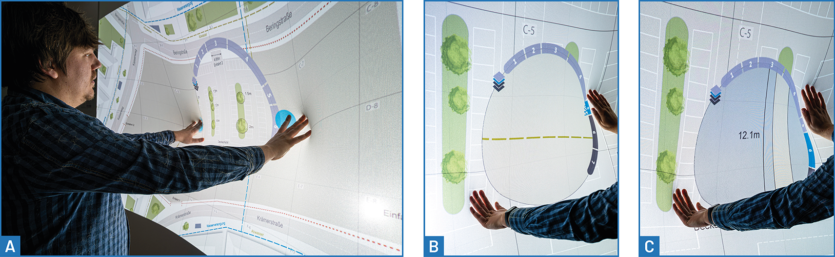 Map-Interaction on the Elastic Display